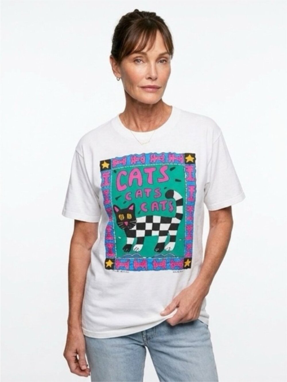 Alore Womens Large Joe McAlister 1991 Cats Cats Cats Single Stitch Tee Vintage